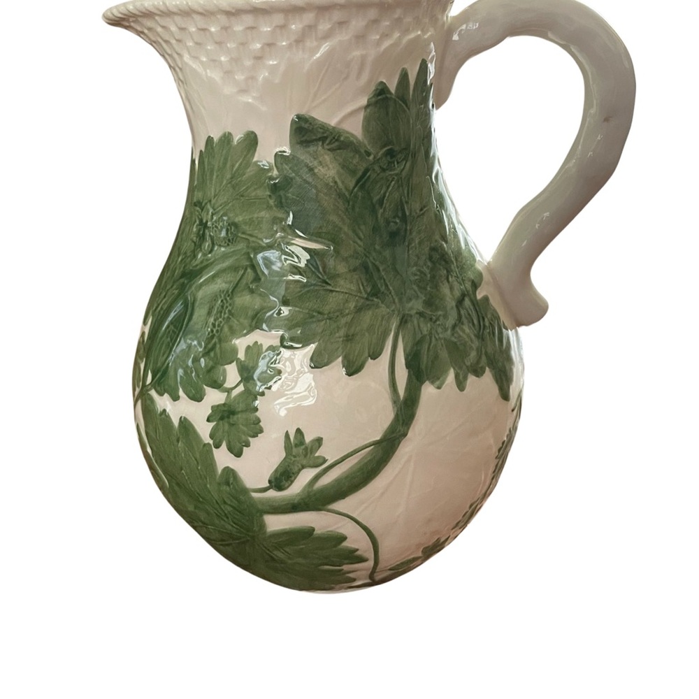 Zrike Hand Painted 9.4"t x 6"w Pitcher With Grape Leaves'